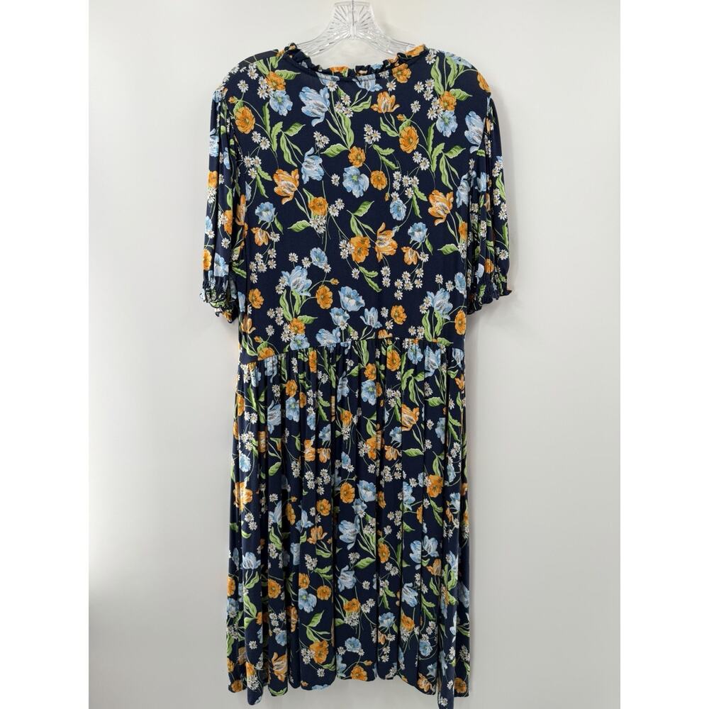 Draper James Women’s Short Sleeve Kacey Knit Dress Spring Blooms Navy Size L NWT - Picture 8 of 11